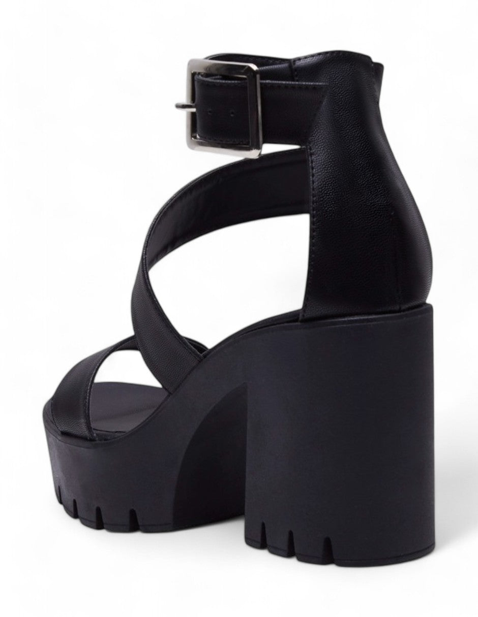 Sandalias Tacón Ancho Negro dv2925