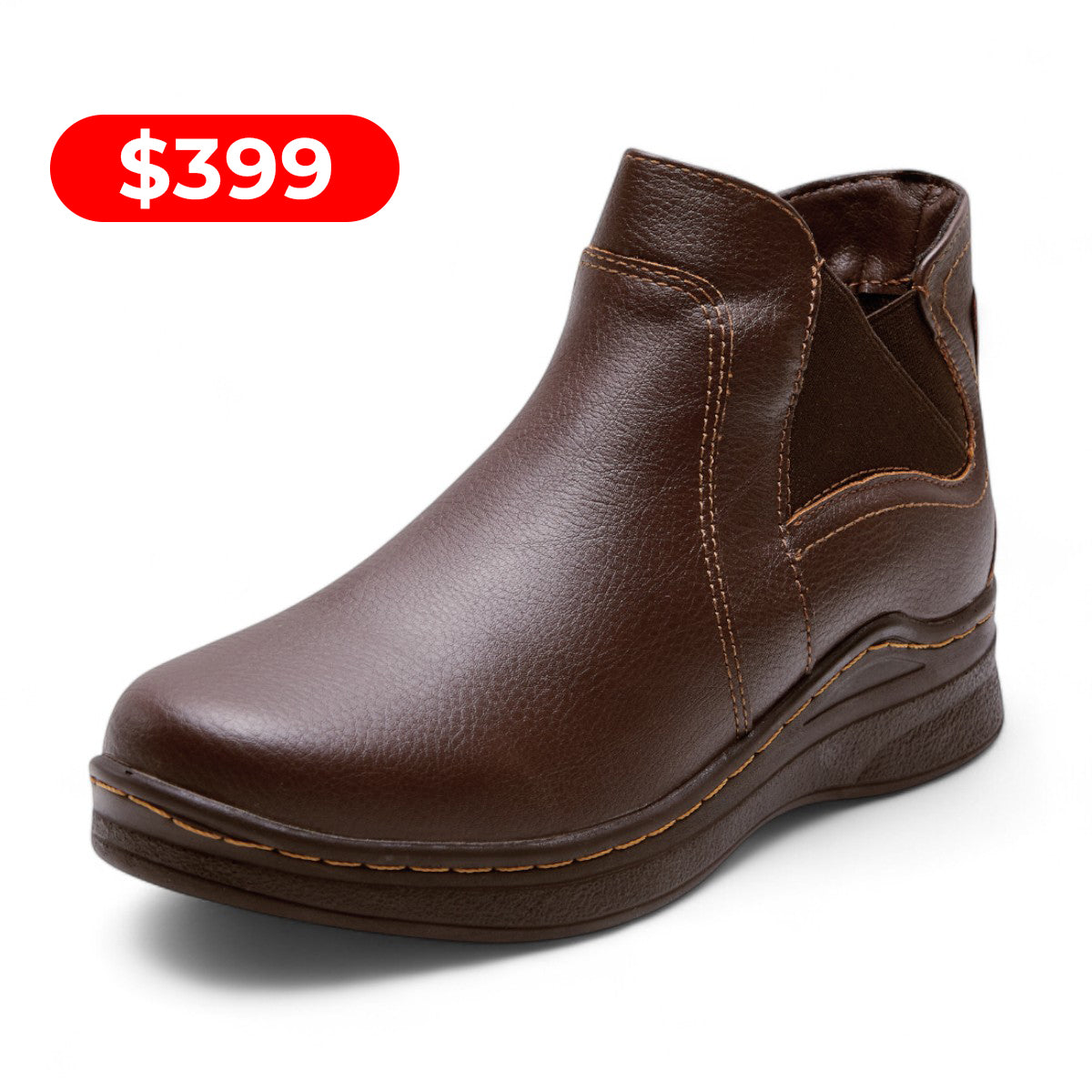 Botines café con elástico modelo 656107