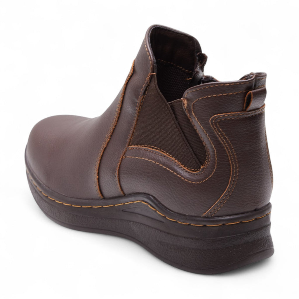 Botines café con elástico modelo 656107