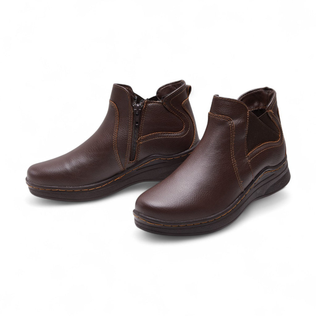 Botines café con elástico modelo 656107