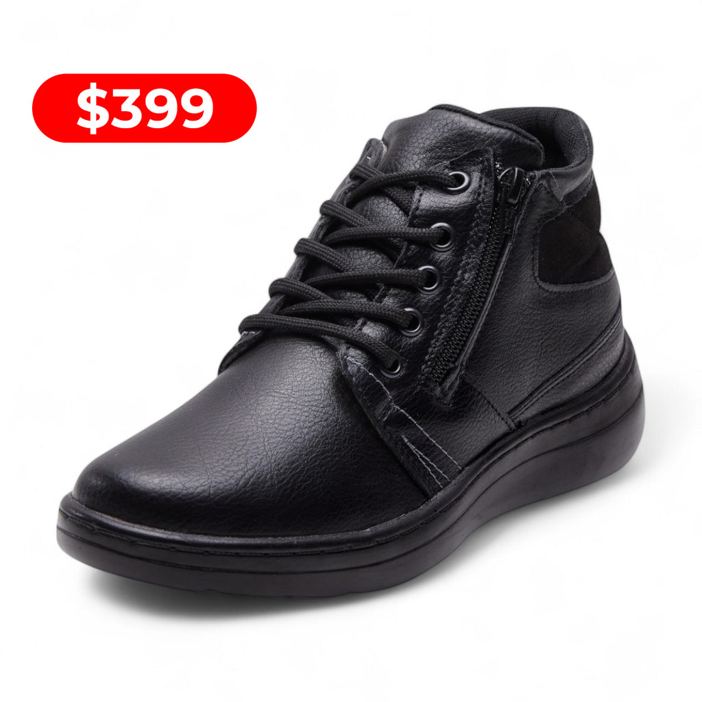 Botines negro con cierre y cintas modelo 656109