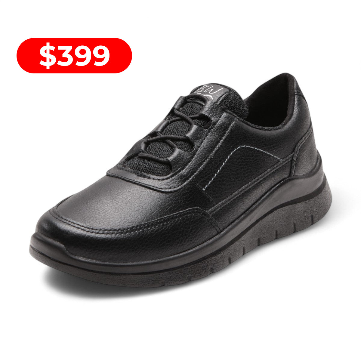 Tenis de tipo piel urbano negros modelo 656111