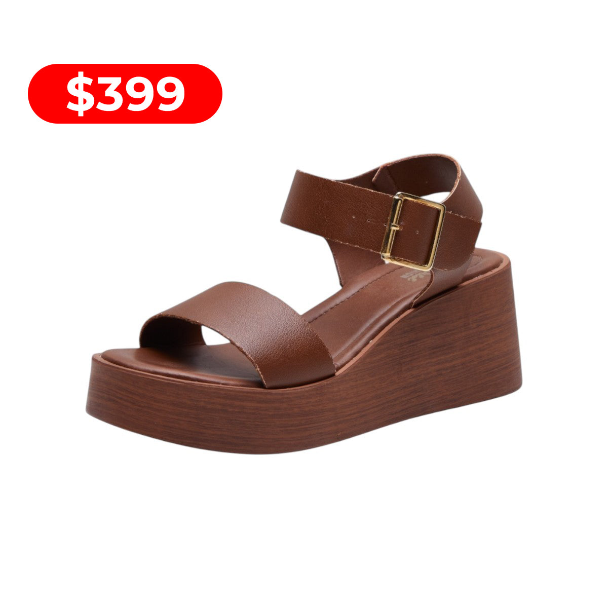 Sandalia de plataforma café modelo 656414