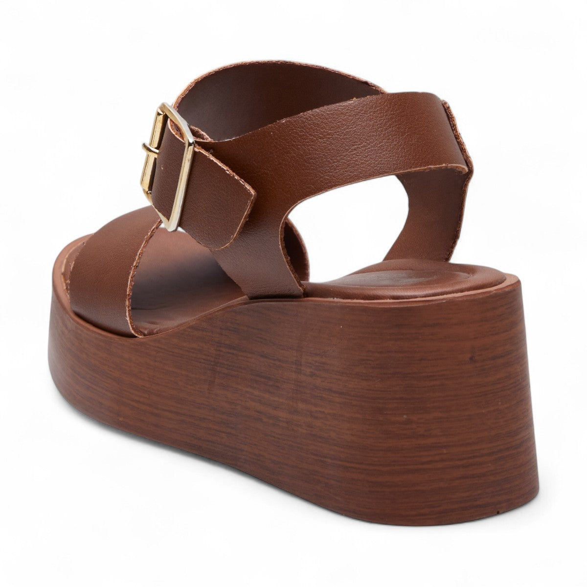 Sandalia de plataforma café modelo 656414