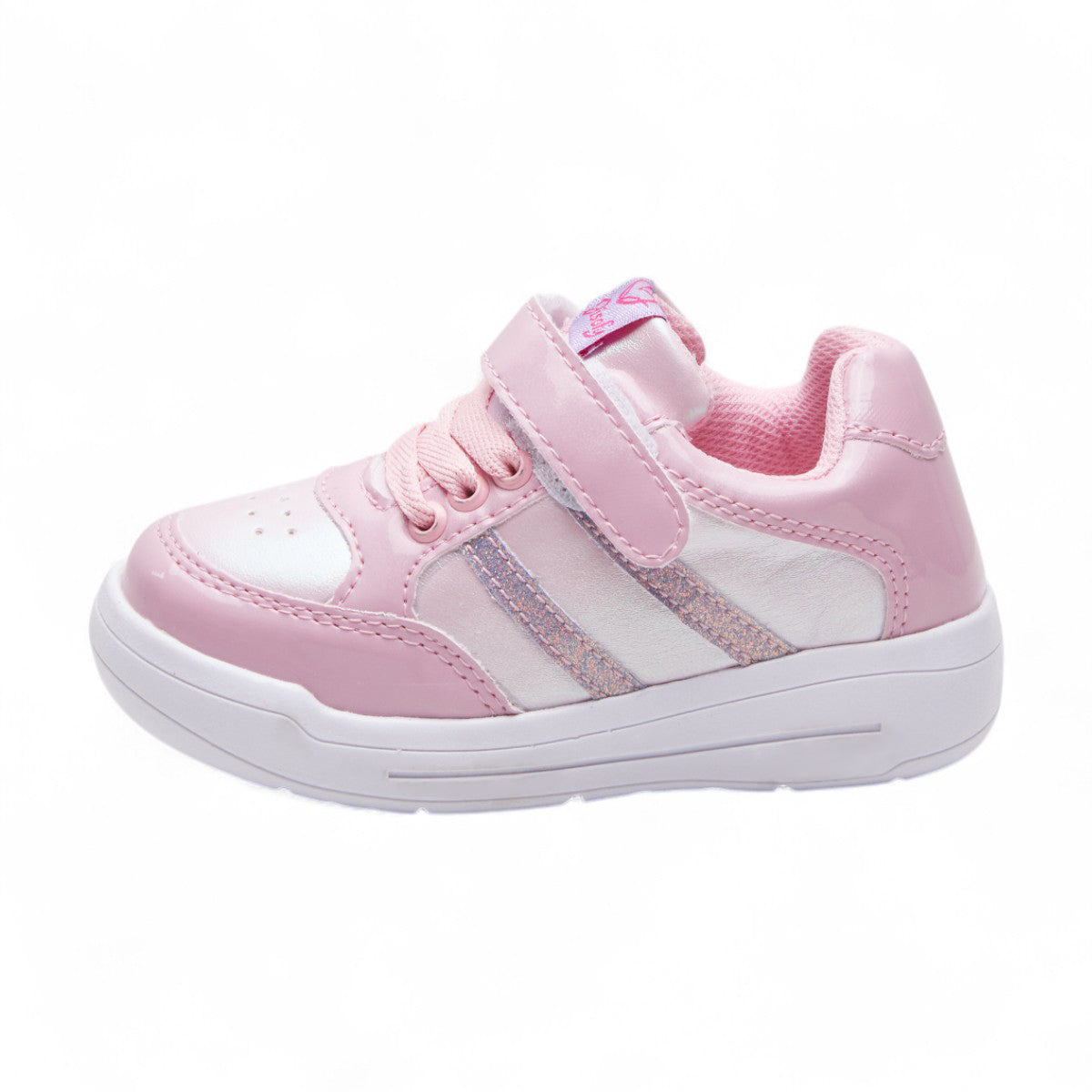 Tenis escolar rosa con velcro y agujetas | Sneakers niña 2025