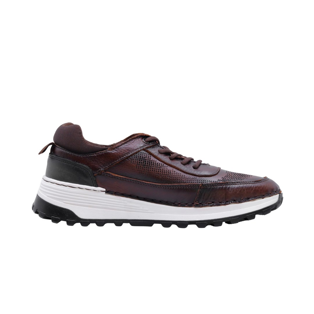 Tenis Urbano Hombre Piel Café Lobo Solo Plataforma Besani