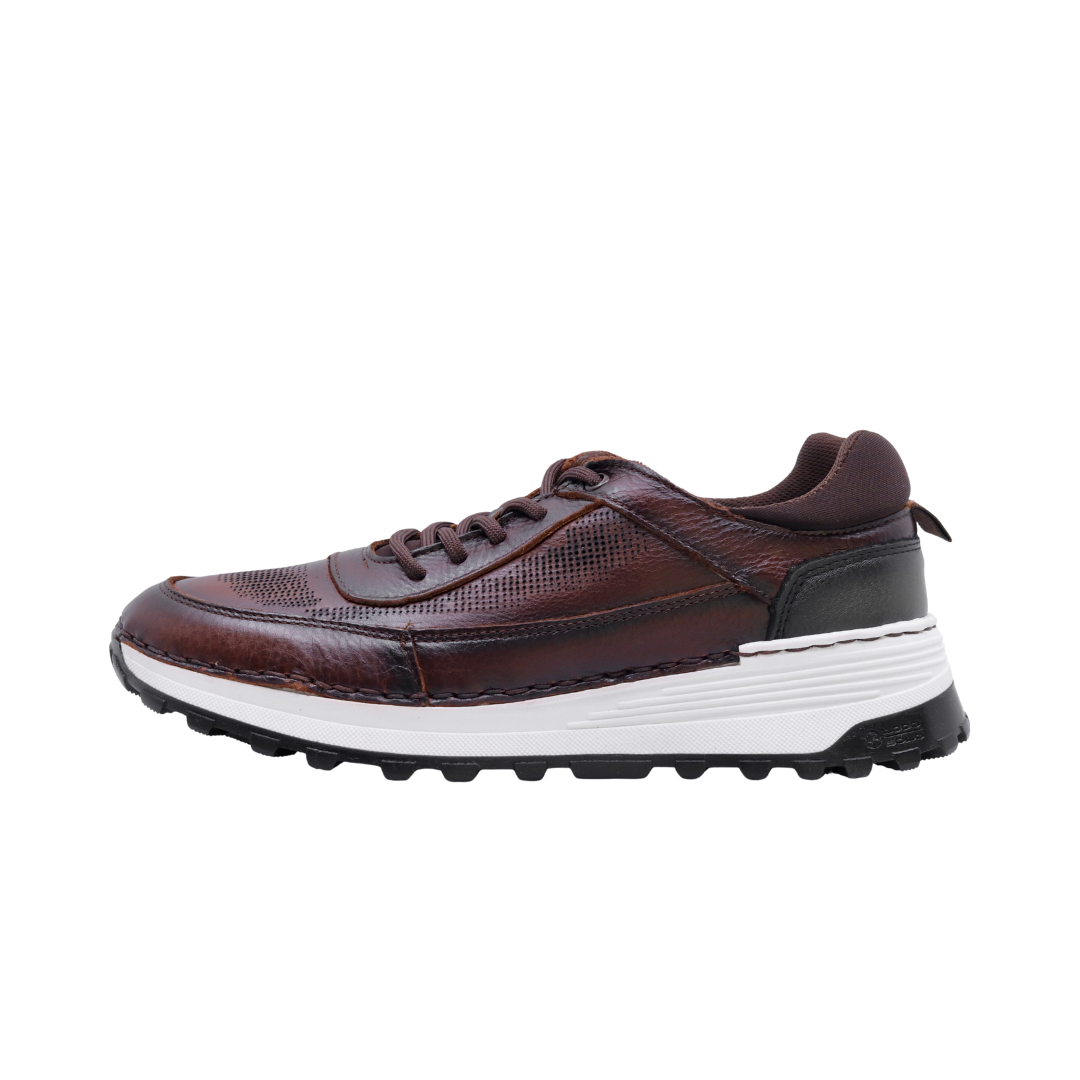 Tenis Urbano Hombre Piel Café Lobo Solo Plataforma Besani