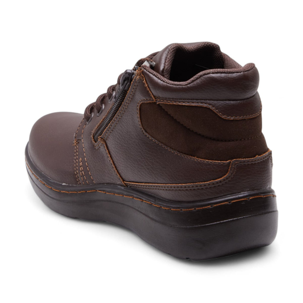 Botines café con cierre y cintas modelo 656108