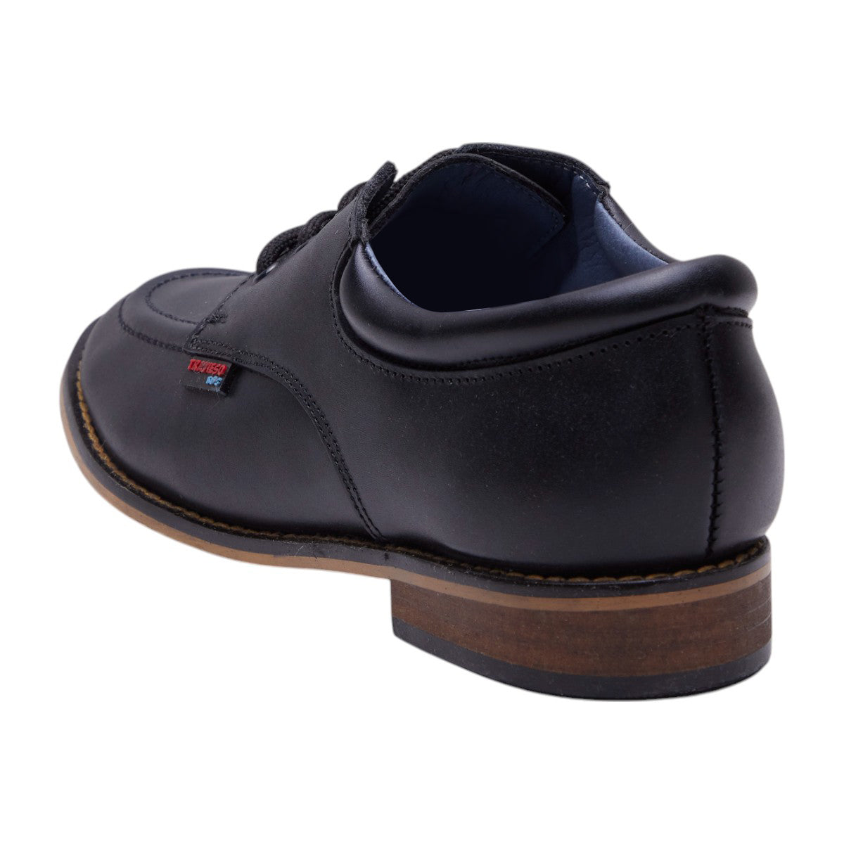 Zapatos tipo piel para niño y caballero con punta redonda, costuras decorativas, agujetas funcionales, cómodos, formales para escuela, oficina o eventos dv2925