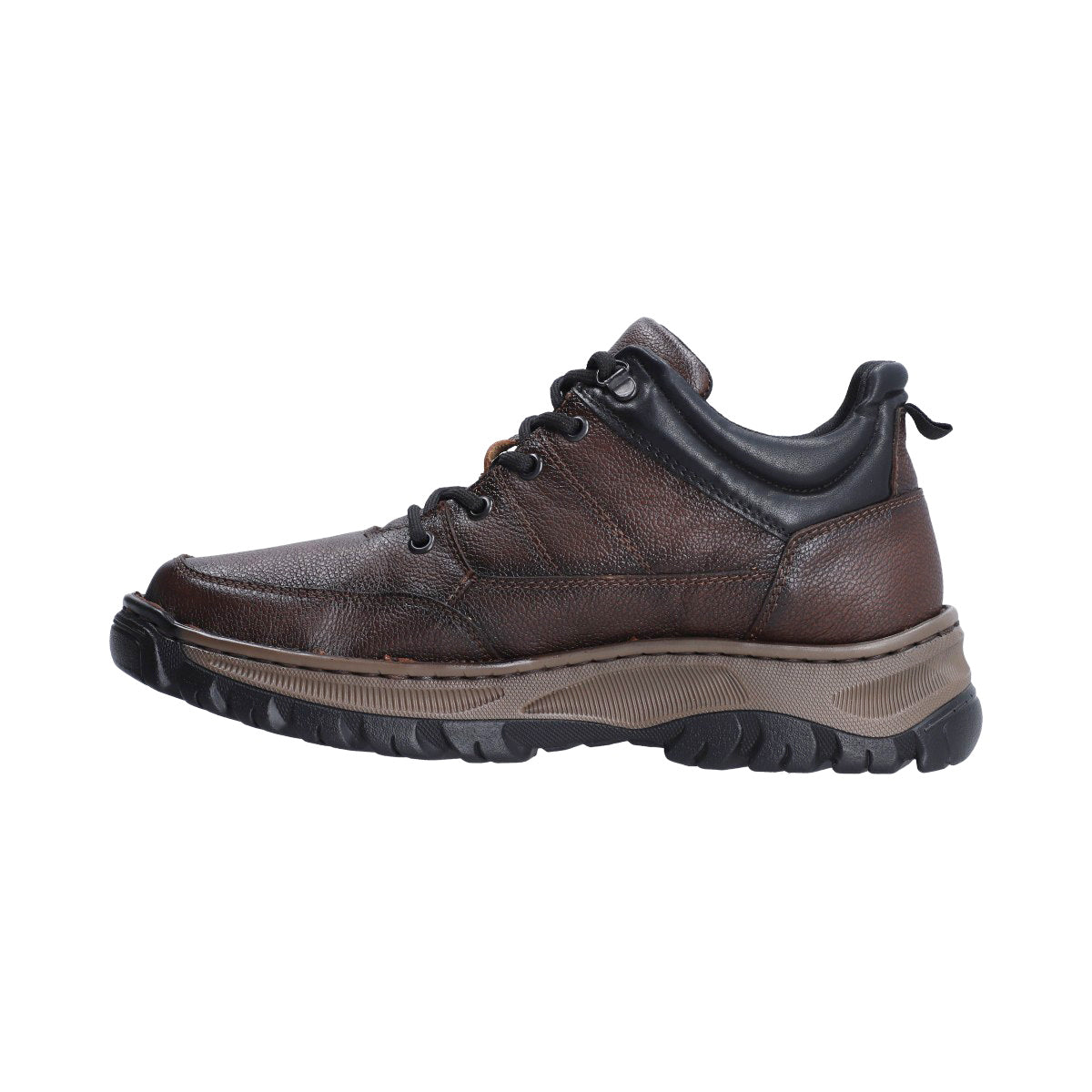 Tenis Trail Hombre Button Piel Café Montaña Outdoor Confort Lobo Solo