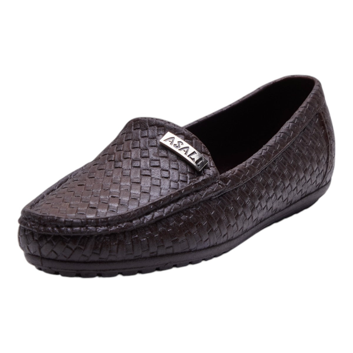 Mocasines para Mujer Tipo Piel Textura Tejida con Punta Redonda y Suela Antiderrapante Cómoda Estilo Casual Elegante Café dv2925