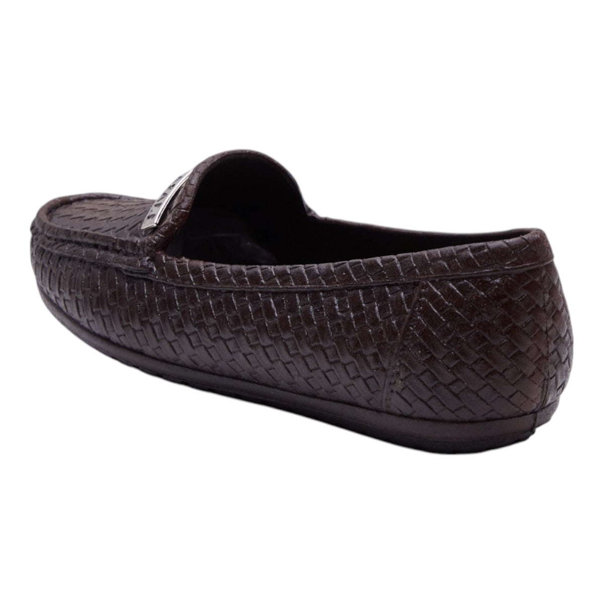 Mocasines para Mujer Tipo Piel Textura Tejida con Punta Redonda y Suela Antiderrapante Cómoda Estilo Casual Elegante Café dv2925