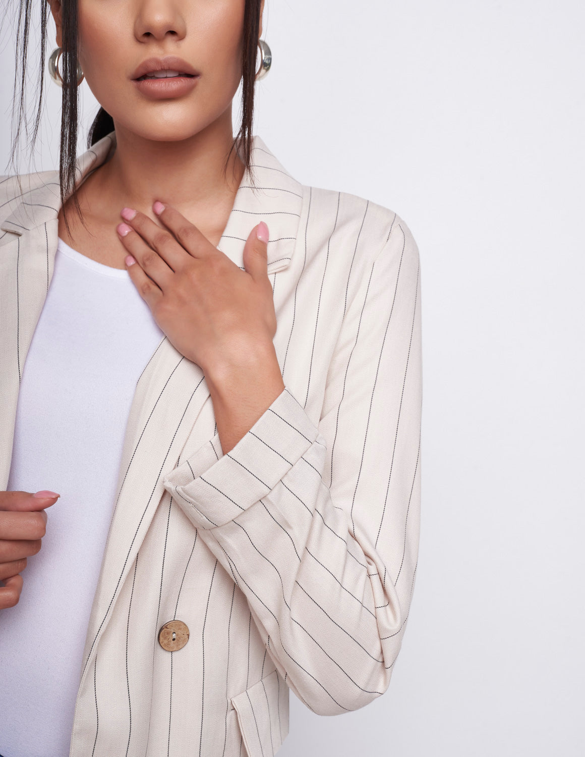 Saco Beige con Rayas
