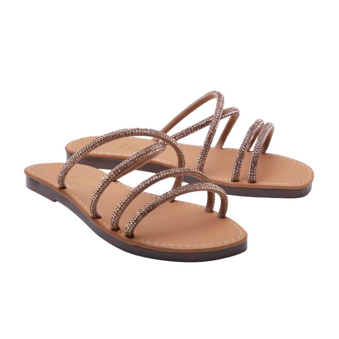Sandalias Huaraches Casuales Para Mujer Dorados dv2925