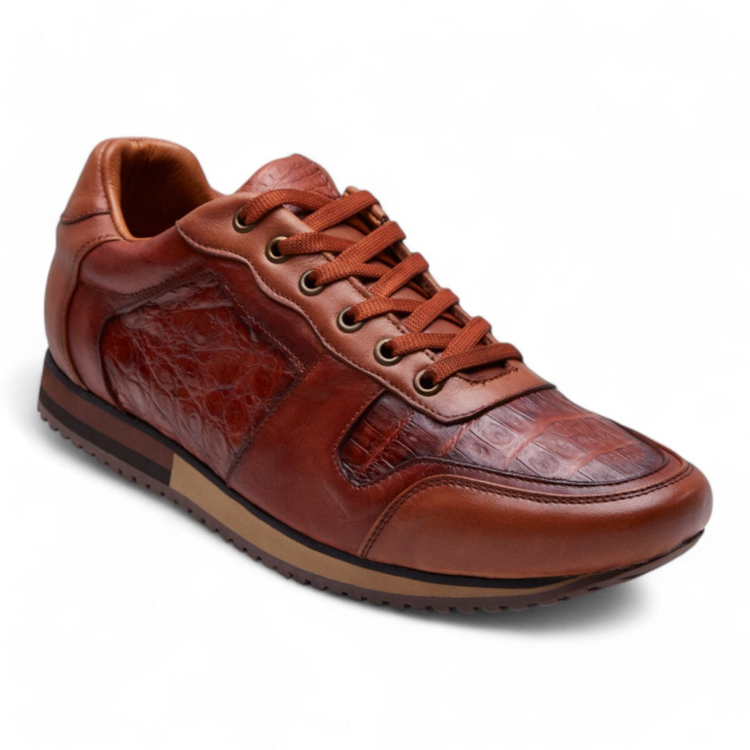 Tenis Hombre Café Piel Cocodrilo dv2925