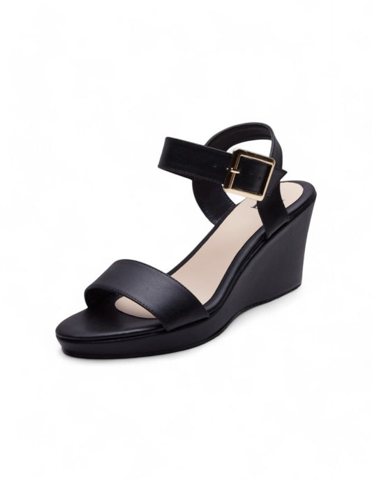 Sandalia Negro Tacón Plataforma dv2925