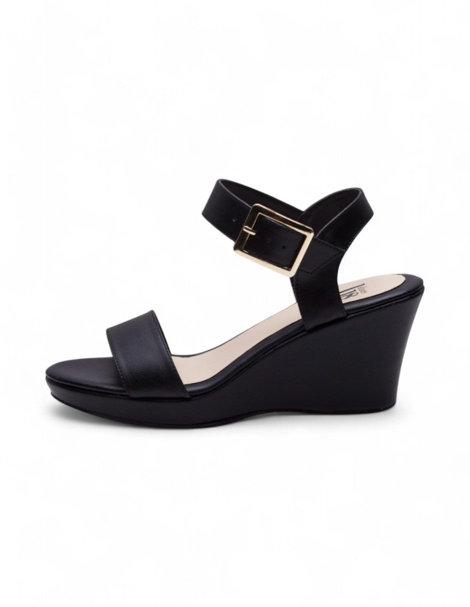 Sandalia Negro Tacón Plataforma dv2925
