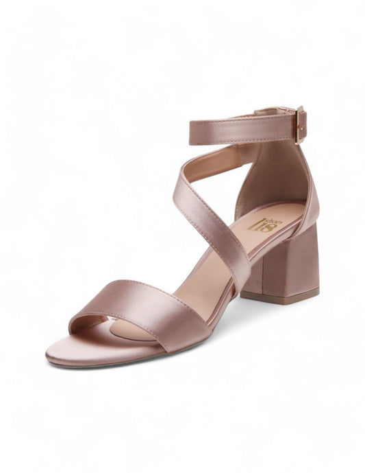 Sandalia Tacón Beige Satin dv2925