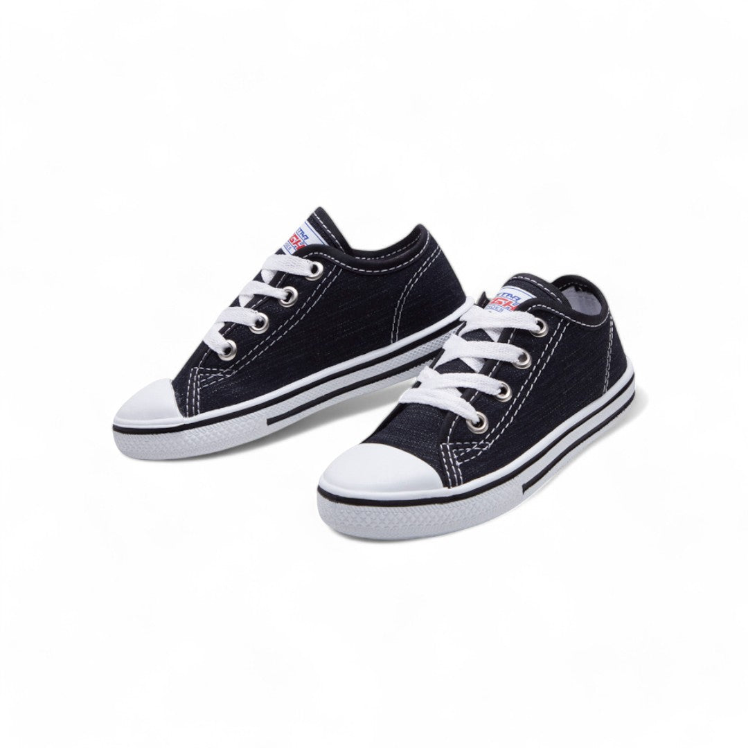 Tenis Unisex Niño Negro Costuras Contraste dv2925