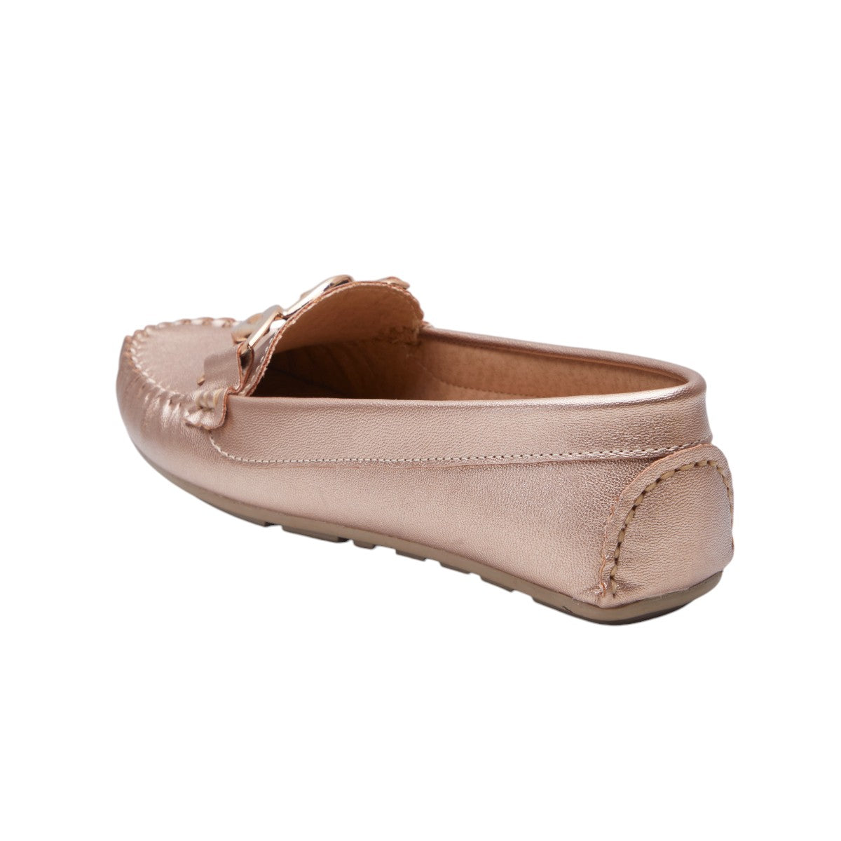 Mocasín Dama Tipo Piel Con Herraje Dorados dv2925