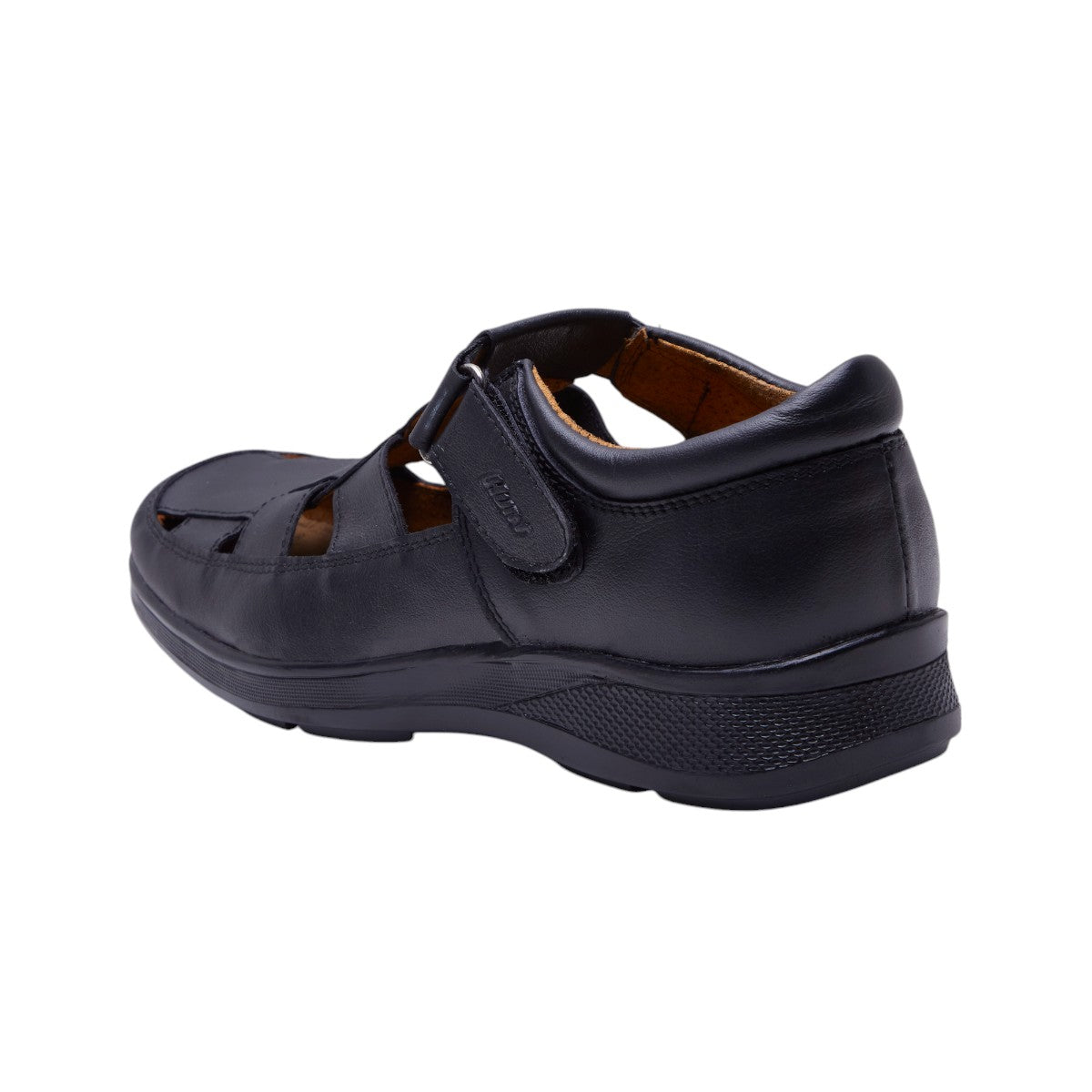 Sandalias Hombre Tipo Piel Casuales Cómodas Negra dv2925
