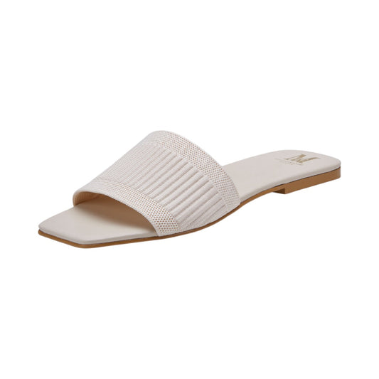 Sandalia Plana Mujer con Material Tejido en Color Blanco dv2925