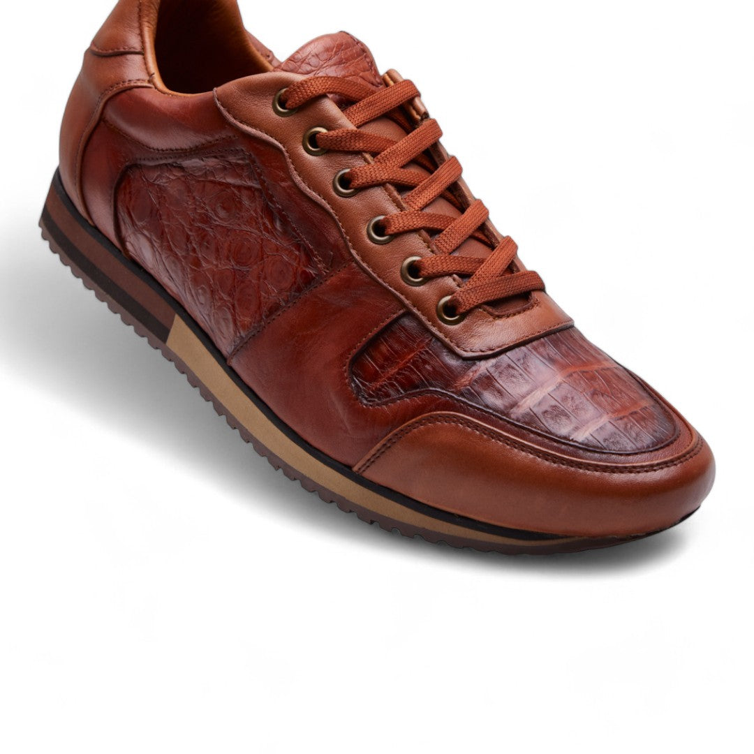 Tenis Hombre Café Piel Cocodrilo dv2925