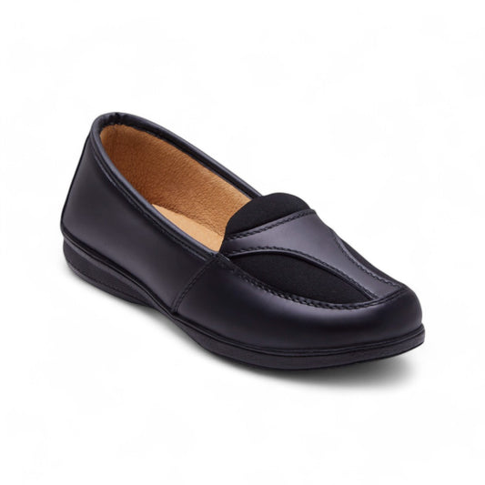 Zapato Negro Mujer Confort Piel dv2925
