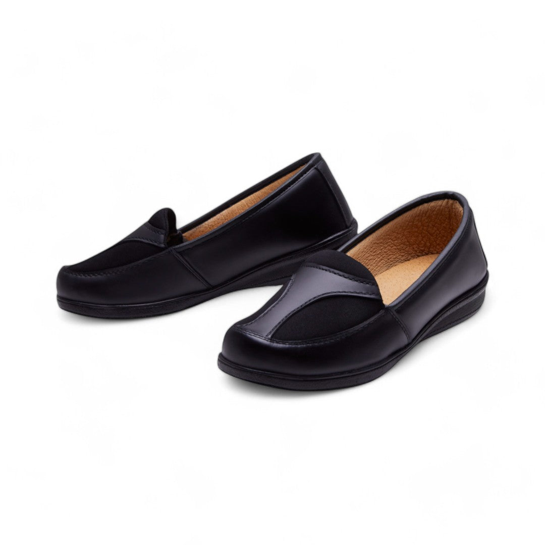 Zapato Negro Mujer Confort Piel dv2925