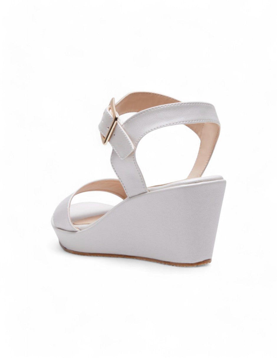 Sandalia Blanco Tacón Plataforma dv2925