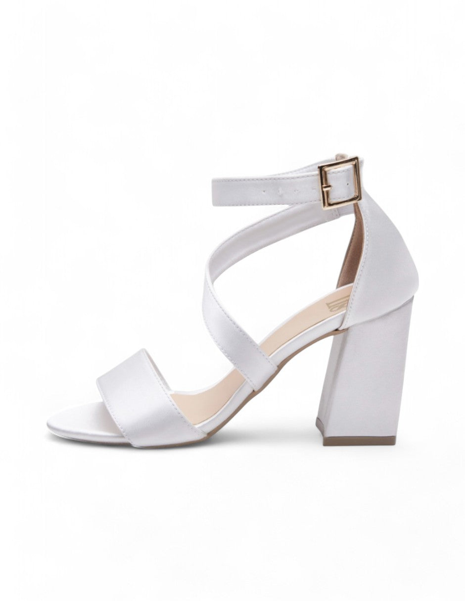 Sandalia Tacón Blanco Satin dv2925