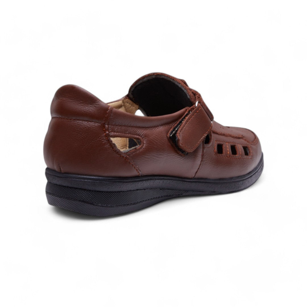 Zapato Mujer Café Piel Aberturas Decorativas dv2925