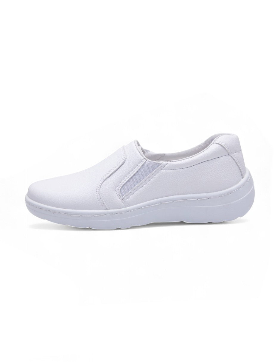 Tenis Unisex Tipo Piel Elástico Blanco dv2925