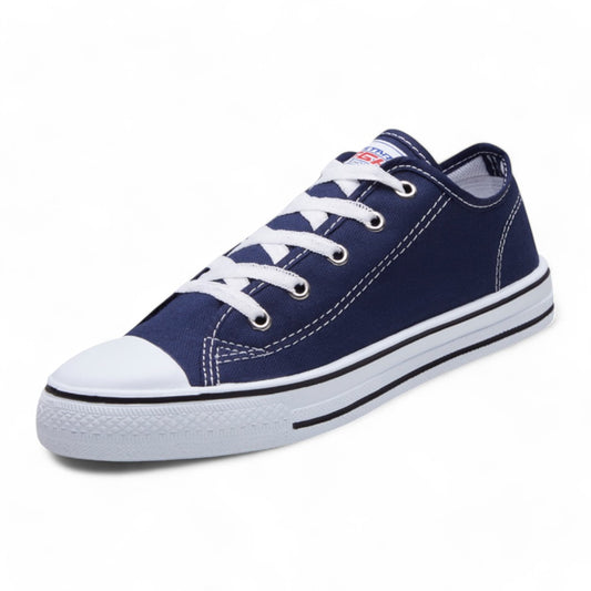 Tenis Unisex Azul Marino Costuras Contraste dv2925