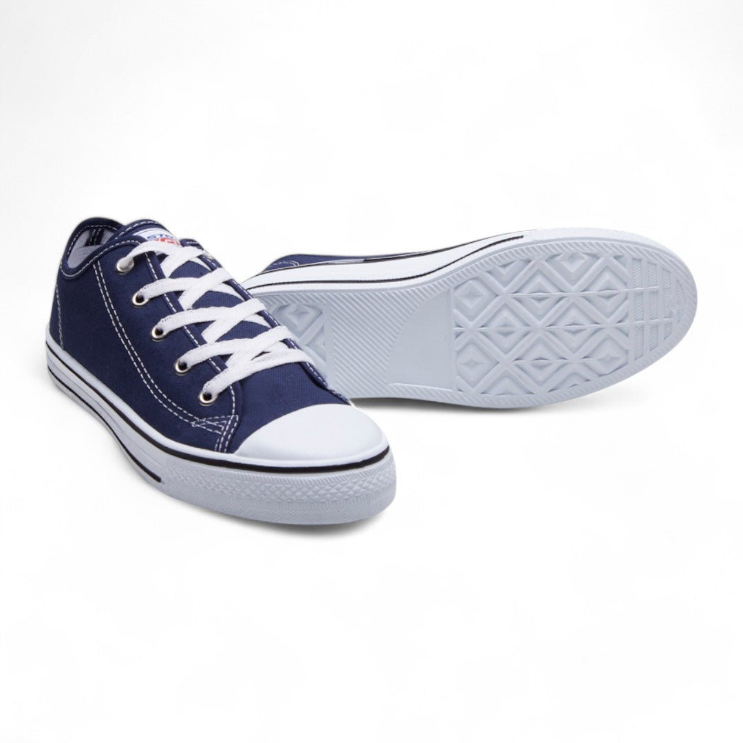 Tenis Unisex Azul Marino Costuras Contraste dv2925