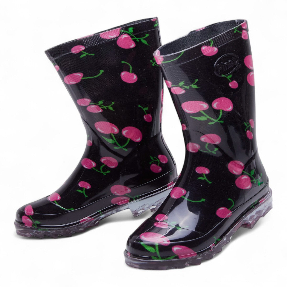 Botas Lluvia Niña Color Negro Estampado Cerezas dv2925