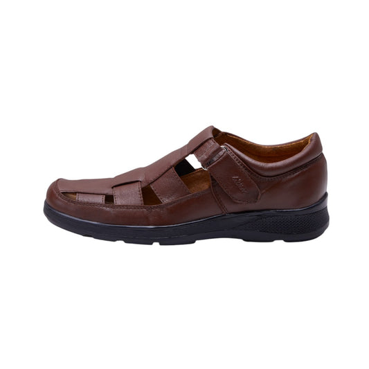 Sandalias Hombre Tipo Piel Casuales Cómodas Café dv2925