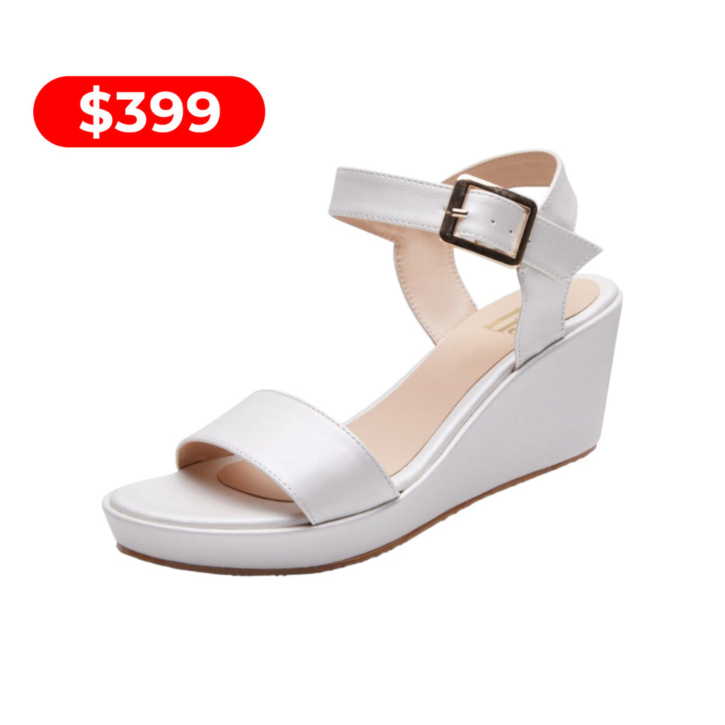 Sandalia de plataforma blanca modelo O652032