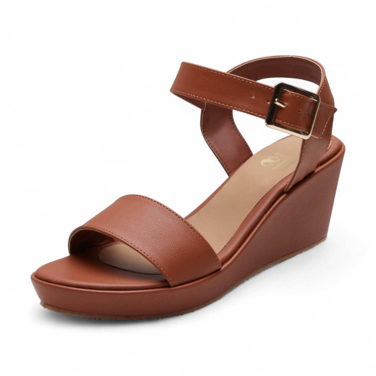 Sandalia de plataforma camel modelo O652042