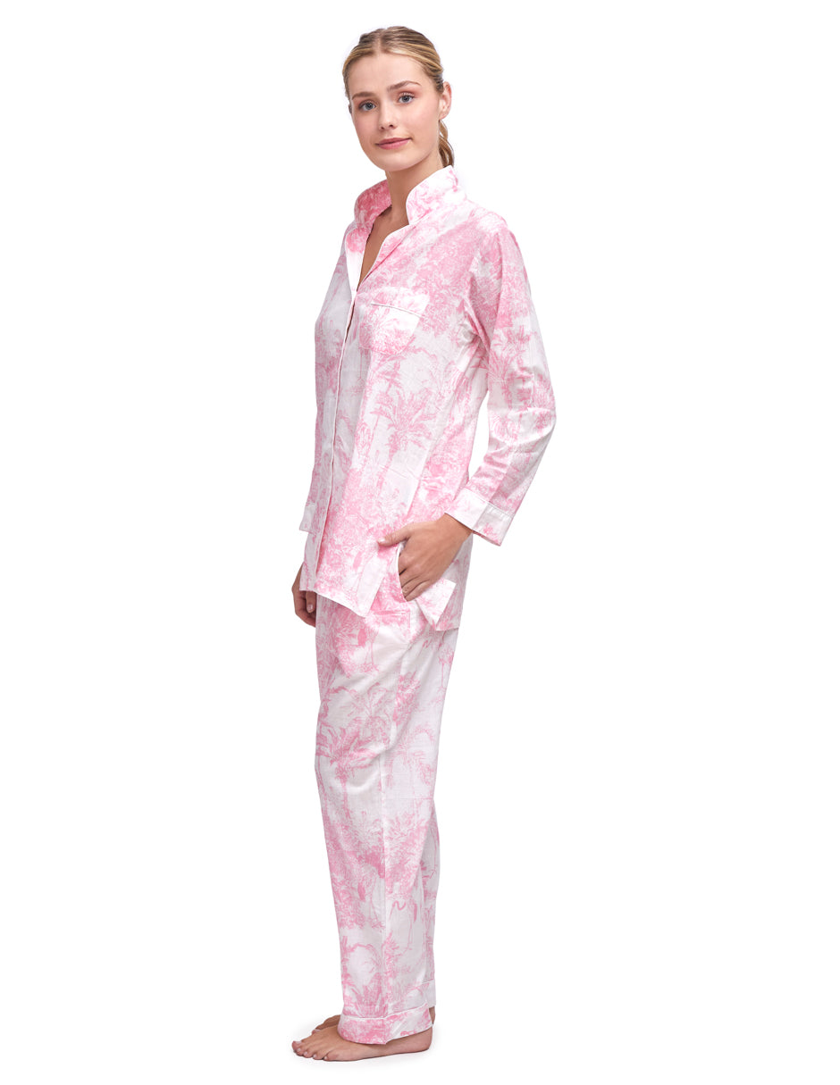 Pijama Algodón Camisa y Pantalón Mujer Estampado Rosa dv2925 Success